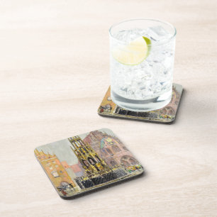 Market Place, Neurenberg, 1928 by Grant Wood Bier Onderzetter