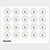 Market Sage Gingham Bruiloft Blackberryjam Ronde Sticker (Vel)