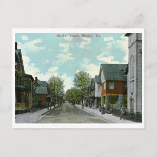 Market St., Bangor, PA Vintage Geïnspireerd Briefkaart