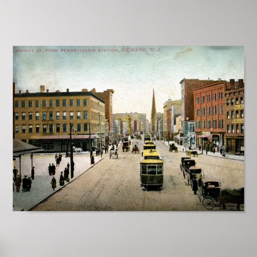Market St., Newark NJ 1909  Poster (Voorkant)