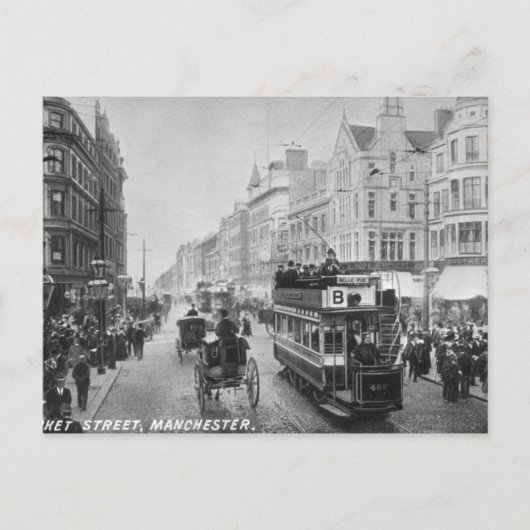 Market Street, Manchester, c.1910 Briefkaart (Voorkant)