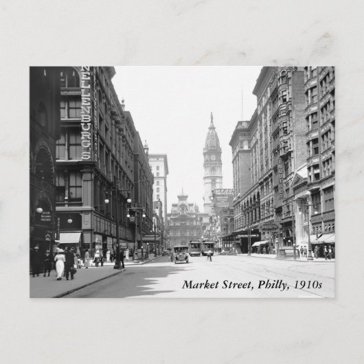 Market Street, Philly, 1910s Briefkaart (Voorkant)
