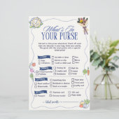 Market What in Your Purse Game Bridal Shower  (Staand voorkant)