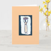 Market Woman Blank Note Kaart (Gele Bloem)