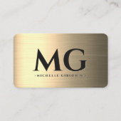 Marketing Black Faux Gold Monogram Elegant Modern Visitekaartje (Voorkant)