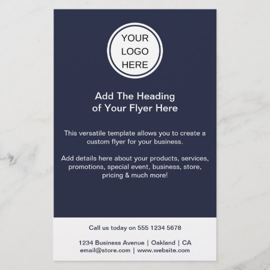 Marketing Business Logo Clean Blauw & Wit Flyer (Voorkant)