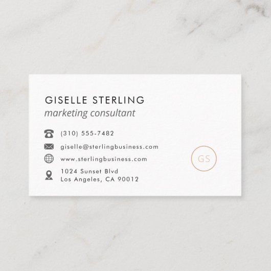 Marketing Consultant Minimalistische Luxe Zwart Visitekaartje (Achterkant)