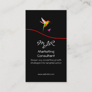 Marketing Consultant, Monogram, Hummingbird Logo Visitekaartje