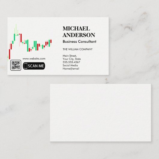 Marketing Consulting | Grafiek van grafiekgegevens Visitekaartje (Voorkant / Achterkant)