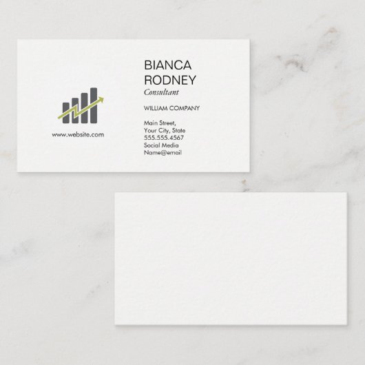 Marketing Consulting | Grafiekgegevenstabel Visitekaartje (Voorkant / Achterkant)