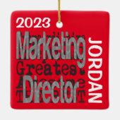 Marketing Director Extraordinaire CUSTOM Keramisch Ornament (Achterkant)