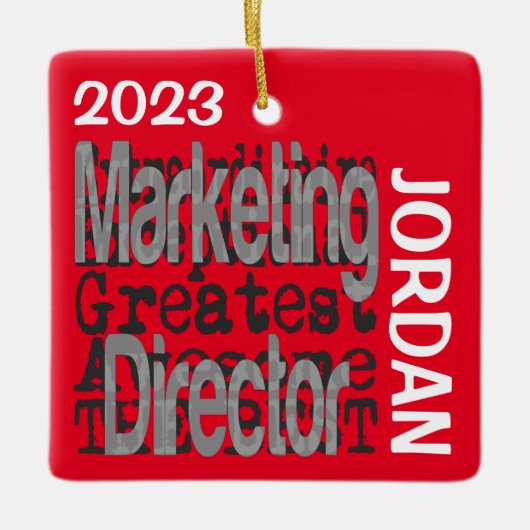 Marketing Director Extraordinaire CUSTOM Keramisch Ornament (Voorkant)