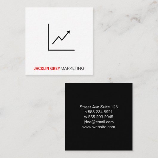 Marketing | Grafiek Vierkante Visitekaartje (Voorkant / Achterkant)