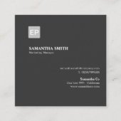 Marketing Manager Black en Grey Vierkante Visitekaartje (Voorkant)