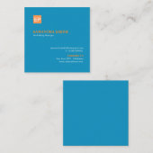 Marketing Manager Blue en Oranje Vierkante Visitekaartje (Voorkant / Achterkant)