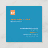 Marketing Manager Blue en Oranje Vierkante Visitekaartje (Voorkant)