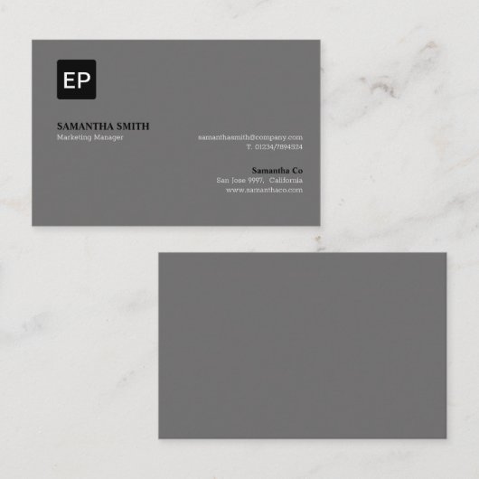 Marketing Manager Grey and Black Euro Visitekaartje (Voorkant / Achterkant)