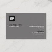 Marketing Manager Grey and Black Euro Visitekaartje (Voorkant)