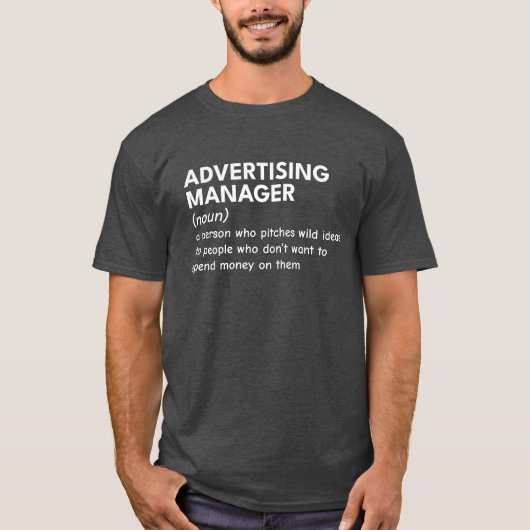 Marketing Manager Irony T-shirt (Voorkant)
