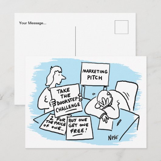 Marketing Manager is geopend tijdens een verkooppr Briefkaart (Voorkant / Achterkant)