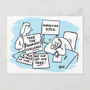 Marketing Manager is geopend tijdens een verkooppr Briefkaart