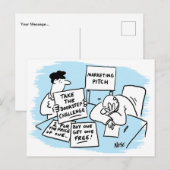 Marketing Manager is geopend tijdens een verkooppr Briefkaart (Voorkant / Achterkant)
