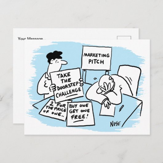 Marketing Manager is geopend tijdens een verkooppr Briefkaart (Voorkant / Achterkant)