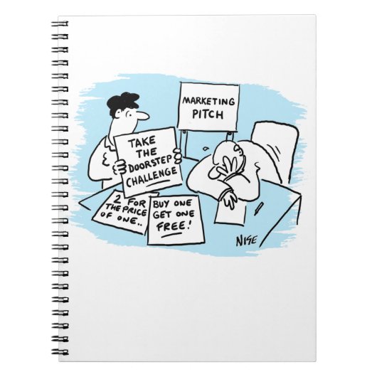 Marketing Manager is geopend tijdens een verkooppr Notitieboek (Voorkant)