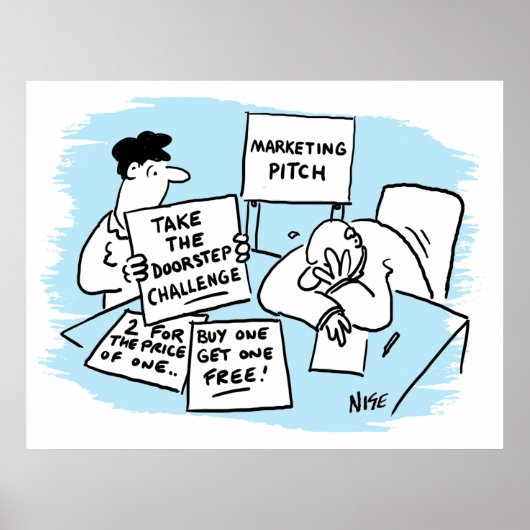 Marketing Manager is geopend tijdens een verkooppr Poster (Voorkant)