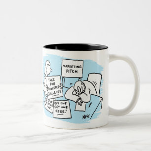 Marketing Manager is geopend tijdens een verkooppr Tweekleurige Koffiemok