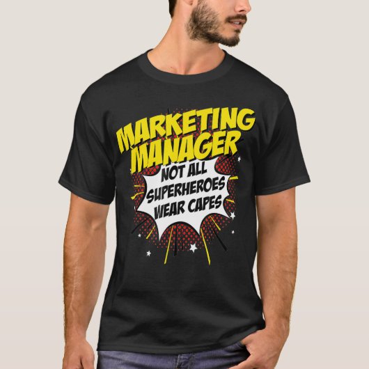 Marketing Manager Superhero Funny Comic T-shirt Ca (Voorkant)