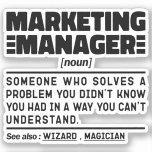 Marketing Manager Zelfstandig naamwoord Reclamespe Sticker