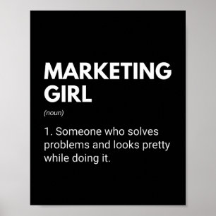 Marketing Meisje Leuk Grappige Definitie Poster