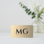 Marketing Monogram Elegant Faux Gold Modern Visitekaartje (Staand voorkant)