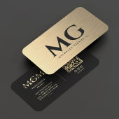Marketing Monogram Elegant Faux Gold Modern Visitekaartje