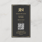 Marketing Professional Black Faux Gold Frame Visitekaartje (Achterkant)