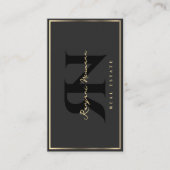 Marketing Professional Black Faux Gold Frame Visitekaartje (Voorkant)
