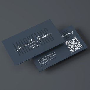 Marketing Professional Elegant Charcoal Blue Visitekaartje