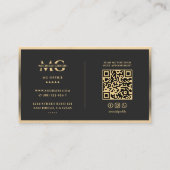 Marketing Professioneel Elegant Zwart Faux Goud Visitekaartje (Achterkant)