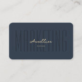 Marketing Professioneel Monogram Donkerblauw Moder Visitekaartje (Voorkant)