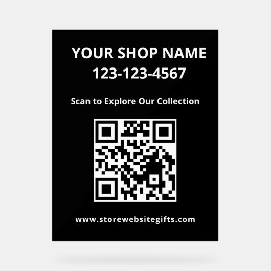 Marketing QR-code acrylschild Acryl Bord (Voorkant)