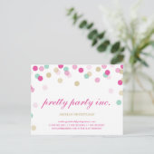 MARKETING schattig confetti spots goud mint roze Briefkaart (Staand voorkant)