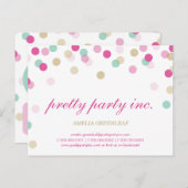 MARKETING schattig confetti spots goud mint roze Briefkaart (Voorkant / Achterkant)