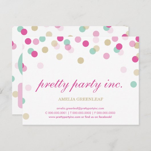 MARKETING schattig confetti spots goud mint roze Briefkaart (Voorkant / Achterkant)