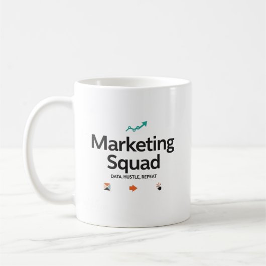 Marketing Squad – Data. Gestreept. Herhalen. Koffiemok (Links)