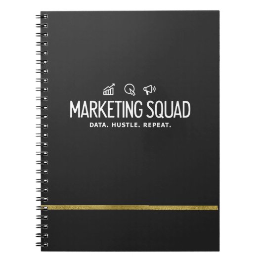 Marketing Squad – Data. Gestreept. Herhalen. Notitieboek (Voorkant)