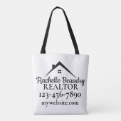 Marketing van onroerend goed Aangepaste makelaar Tote Bag (Achterkant)