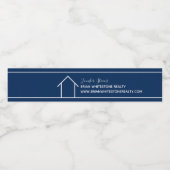 Marketing van onroerendgoedbedrijf Navy Blue Open  Waterfles Etiket (Enkel label)