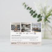 Marketing van open huizen in onroerend goed briefkaart (Staand voorkant)