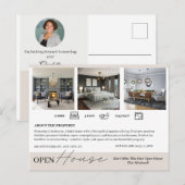 Marketing van open huizen in onroerend goed briefkaart (Voorkant / Achterkant)